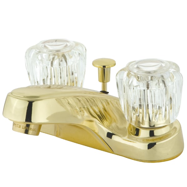 4" Centerset Bathroom Faucet, Polished Brass
